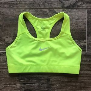 NIKE NEON YELLOW SPORTS BRA